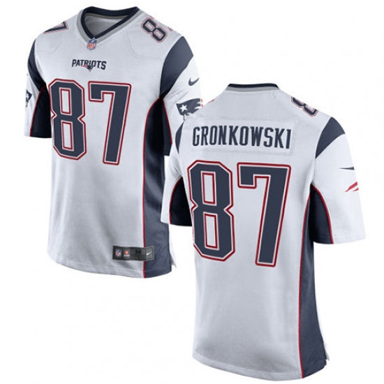 Men's New England Patriots Rob Gronkowski Game Jersey White
